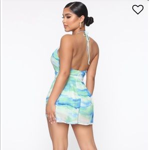 Blue Halter Romper from FASHION NOVA